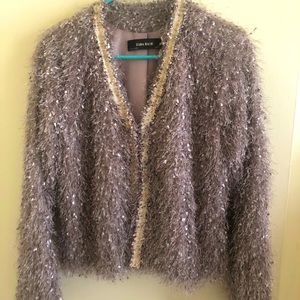 Purple fluffy jacket Zara